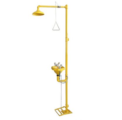 TSS250-Y4 combination emergency shower and eyewash station with ABS yellow and green construction