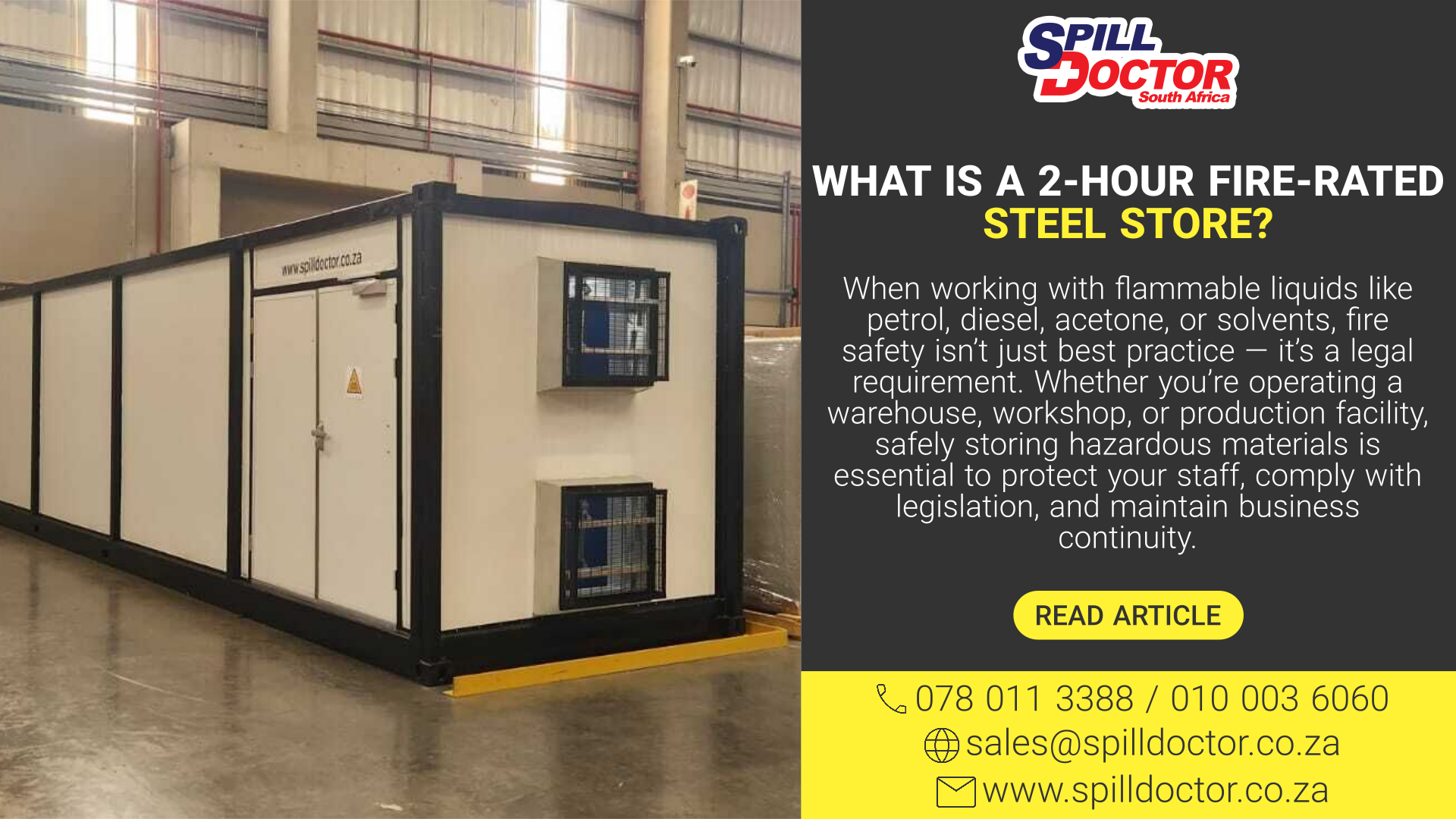 2-hour fire-rated steel stores